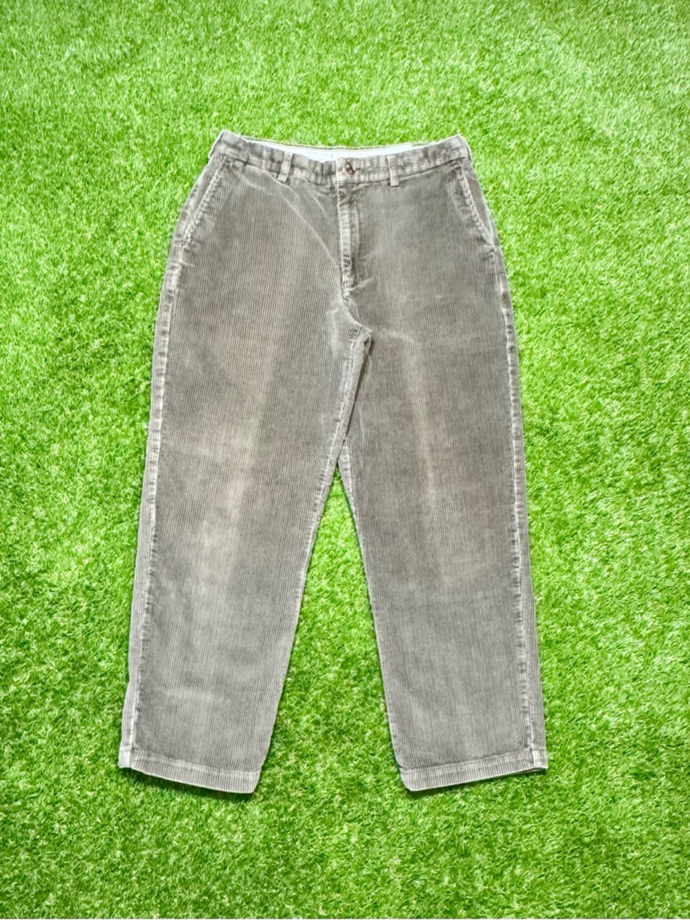 Savane Corduroy Men’s Pants Trousers 33x30 Straight Leg Earth Green Brown